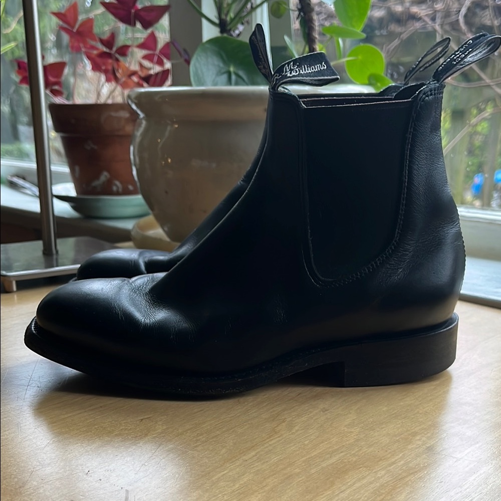 R.M. Williams Black Leather Chelsea Boots